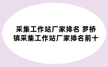 采集工作站厂家排名 罗桥镇采集工作站厂家排名前十